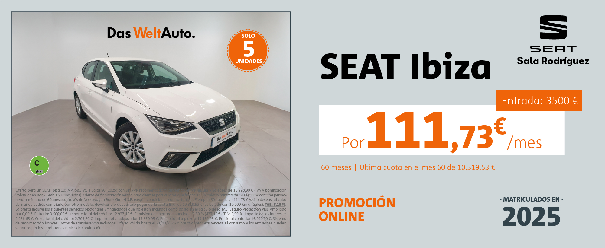 SEAT VO Ibiza por 111,73€/mes*